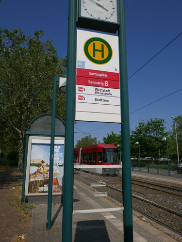 Haltestelle Europaplatz Bahnsteig B